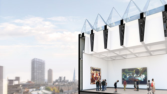 1769 PR Image 15b - HG Rooflights - City Artist's impression of the Hayward Gallery when it reopens in 2018 with new roof lights